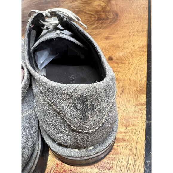 Vtg Cole Haan Men's 10.5 C10104 Distressed Split Toe Gray Lace-Up Oxford Shoes - Picture 7 of 9